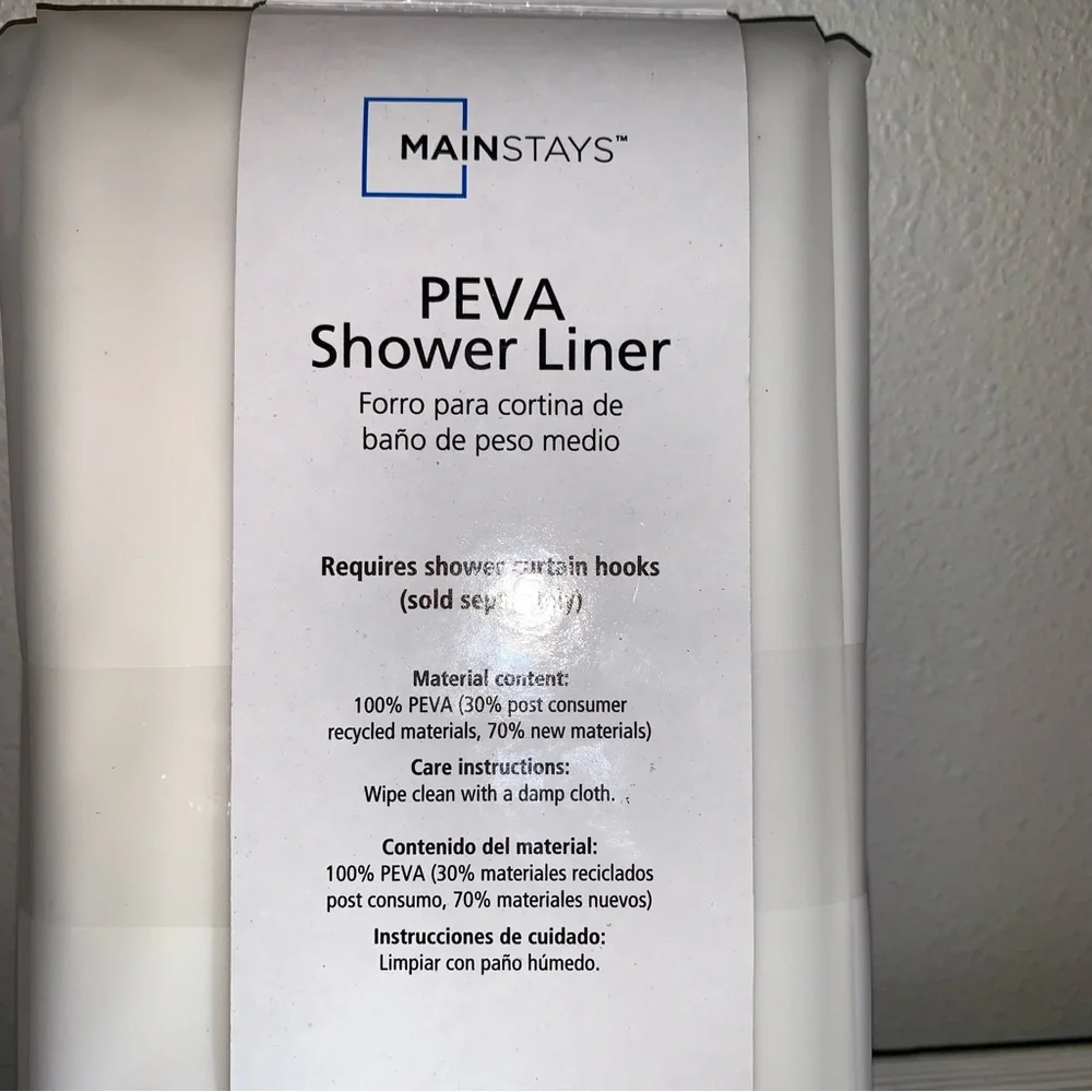 Mainstays Peva Frosty Shower Curtain Liner